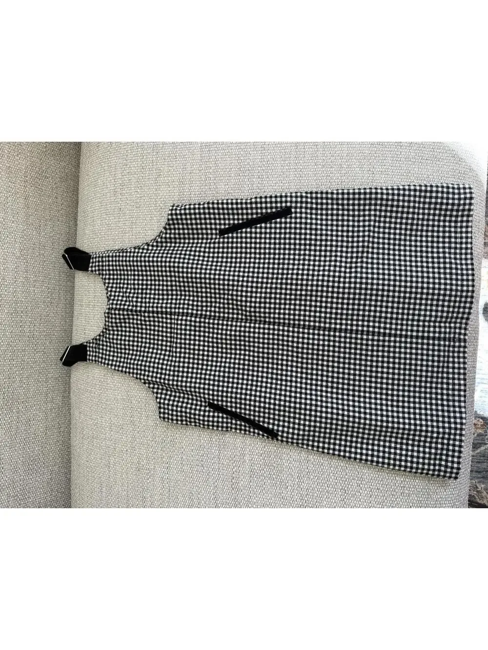 M&S Black White Gingham Pinafore Dress Size 10-11 Years Adjustable Straps
